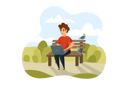 پیش‌نمایش فایل young-man-working-at-park-9160174 از پک کسب و کار