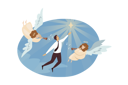 پیش‌نمایش فایل businessman-getting-business-blessings-from-angel-9160248 از پک برکات کسب‌وکار