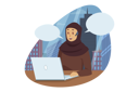 پیش‌نمایش فایل hijab-girl-chat-on-laptop-9160259 از پک برکات کسب‌وکار