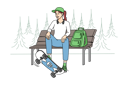 پیش‌نمایش فایل girl-with-skating-board-9300014 از پک فعالیت افراد