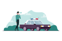 پیش‌نمایش فایل police-man-talking-on-walkie-talkie-near-police-car-9299992 از پک مفهوم محور