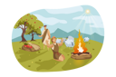 پیش‌نمایش فایل ancient-man-celebrating-by-starting-fire-9178241 از پک افراد باستان