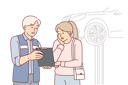 پیش‌نمایش فایل auto-mechanic-showing-repair-cost-to-shocked-woman-client-while-standing-in-garage-with-car-10616456 از پک فعالیت افراد
