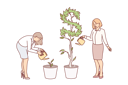 پیش‌نمایش فایل business-women-watering-plants-getting-different-results-in-form-of-cash-dividends-from-investments-10616426 از پک فعالیت افراد