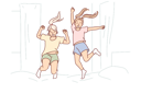 پیش‌نمایش فایل cheerful-girls-jumping-on-bed-in-bedroom-10616419 از پک فعالیت افراد