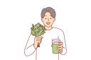 پیش‌نمایش فایل man-drinks-celery-smoothie-following-healthy-diet-10616436 از پک فعالیت افراد