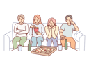 پیش‌نمایش فایل people-watch-boring-movie-sitting-on-couch-eating-snacks-during-pizza-party-10616421 از پک فعالیت افراد