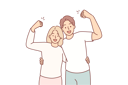 پیش‌نمایش فایل strong-couple-shows-biceps-and-hugs-10616424 از پک فعالیت افراد