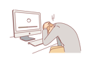پیش‌نمایش فایل business-man-suffers-from-computer-breakdown-and-grabs-head-seeing-progress-bar-on-monitor-10616500 از پک فعالیت افراد