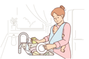 پیش‌نمایش فایل caring-mother-washes-dishes-and-holds-baby-10616526 از پک فعالیت افراد