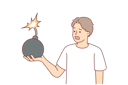 پیش‌نمایش فایل frightened-man-holds-bomb-with-burning-fuse-10616502 از پک فعالیت افراد