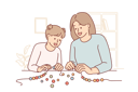 پیش‌نمایش فایل mom-and-little-daughter-together-make-diy-bead-bracelet-10616509 از پک فعالیت افراد