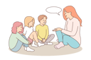 پیش‌نمایش فایل smiling-nanny-sits-on-floor-near-children-and-tells-interesting-stories-10616523 از پک فعالیت افراد