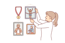 پیش‌نمایش فایل woman-will-decorate-wall-of-apartment-with-photographs-from-sports-competitions-10616531 از پک فعالیت افراد