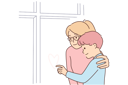 پیش‌نمایش فایل mother-hugs-son-draws-heart-on-window-10616360 از پک فعالیت افراد