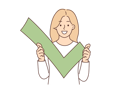 پیش‌نمایش فایل woman-holds-green-check-mark-10616349 از پک فعالیت افراد