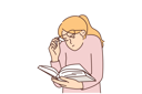 پیش‌نمایش فایل woman-reading-book-lifting-glasses-10616327 از پک فعالیت افراد