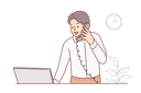 پیش‌نمایش فایل man-receptionist-works-in-hotel-and-talks-on-phone-with-guests-or-answers-questions-10616308 از پک فعالیت افراد