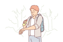 پیش‌نمایش فایل man-uses-anti-mosquito-spray-while-walking-in-forest-or-natural-park-in-summer-weather-10616297 از پک فعالیت افراد