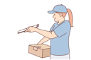 پیش‌نمایش فایل woman-courier-hold-cardboard-box-and-clipboard-to-get-customer-signature-before-handing-over-order-10616293 از پک فعالیت افراد