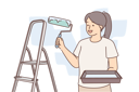 پیش‌نمایش فایل woman-molar-with-roller-for-painting-walls-stands-near-ladder-making-repairs-in-apartment-10616302 از پک فعالیت افراد