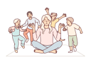 پیش‌نمایش فایل attention-deficit-children-jump-around-meditating-mother-because-of-hyperactivity-disorder-10688082 از پک فعالیت افراد