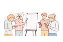 پیش‌نمایش فایل business-presentation-with-colleagues-playing-on-phones-and-manager-standing-near-flipchart-10688104 از پک فعالیت افراد