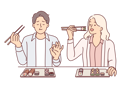 پیش‌نمایش فایل couple-eats-sushi-at-japanese-restaurant-10688084 از پک فعالیت افراد
