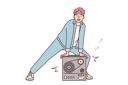 پیش‌نمایش فایل man-stands-near-retro-tape-recorder-for-playing-music-from-tape-10688105 از پک فعالیت افراد
