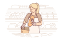 پیش‌نمایش فایل woman-stands-in-bakery-putting-bread-in-paper-bag-10688089 از پک فعالیت افراد