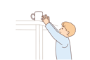 پیش‌نمایش فایل boy-reaches-for-mug-of-hot-tea-on-table-at-risk-of-getting-burned-and-getting-into-trouble-10688123 از پک فعالیت افراد
