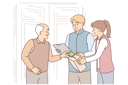 پیش‌نمایش فایل employees-charity-company-hold-fundraiser-standing-near-door-of-elderly-man-with-box-for-banknotes-10688121 از پک فعالیت افراد