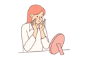 پیش‌نمایش فایل teenager-girl-with-freckles-on-face-looks-in-mirror-10688138 از پک فعالیت افراد