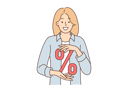 پیش‌نمایش فایل woman-with-percent-sign-symbolizing-discounts-for-shopping-or-big-cashback-after-purchase-10688178 از پک فعالیت افراد
