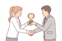 پیش‌نمایش فایل boss-presents-cup-to-subordinate-in-recognition-of-achievement-and-shakes-hands-to-motivate-10688077 از پک فعالیت افراد