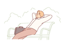 پیش‌نمایش فایل employee-is-relaxing-in-garden-10685054 از پک فعالیت افراد