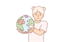 پیش‌نمایش فایل little-girl-is-holding-globe-with-band-aid-10685065 از پک فعالیت افراد