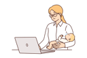 پیش‌نمایش فایل businesswoman-is-working-on-laptop-while-feeding-baby-10687532 از پک فعالیت افراد