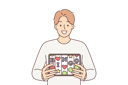 پیش‌نمایش فایل man-is-trying-his-luck-in-online-game-10687551 از پک فعالیت افراد