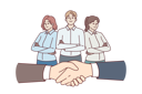 پیش‌نمایش فایل handshake-of-business-people-while-making-deal-and-office-employees-standing-with-crossed-arms-10994120 از پک فعالیت افراد