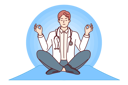 پیش‌نمایش فایل meditating-male-doctor-sitting-in-lotus-position-and-taking-break-to-practice-stress-relieving-yoga-10994121 از پک فعالیت افراد