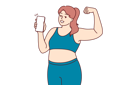 پیش‌نمایش فایل plump-woman-in-fitness-clothes-demonstrates-biceps-and-encourages-use-mobile-phone-with-sports-apps-10994130 از پک فعالیت افراد