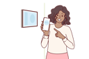 پیش‌نمایش فایل woman-holds-mobile-phone-with-remote-control-standing-near-control-panel-for-smart-home-10994131 از پک فعالیت افراد
