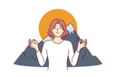 پیش‌نمایش فایل woman-meditates-in-lotus-position-and-practices-zen-breathing-standing-near-mountains-and-sunset-10994136 از پک فعالیت افراد