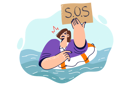 پیش‌نمایش فایل business-woman-showing-sos-sign-swimming-in-river-with-lifebuoy-10981004 از پک فعالیت افراد
