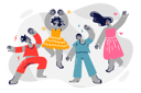 پیش‌نمایش فایل dancing-men-and-women-with-different-emotions-participate-in-music-party-or-youth-disco-10981010 از پک فعالیت افراد