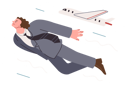 پیش‌نمایش فایل business-man-flies-in-sky-near-airplane-10980807 از پک فعالیت افراد