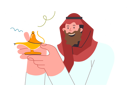 پیش‌نمایش فایل genie-in-golden-lamp-is-in-hands-of-arab-man-making-wish-10980816 از پک فعالیت افراد