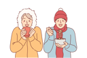 پیش‌نمایش فایل friends-doing-lunch-standing-under-snow-in-winter-clothes-10980787 از پک فعالیت افراد