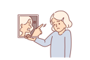 پیش‌نمایش فایل sad-little-girl-holding-mirror-with-swearing-reflection-10980794 از پک فعالیت افراد